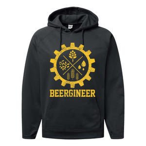 Beergineer Homebrew Home Brewing Craft Beer Brewer Gift  Performance Fleece Hoodie