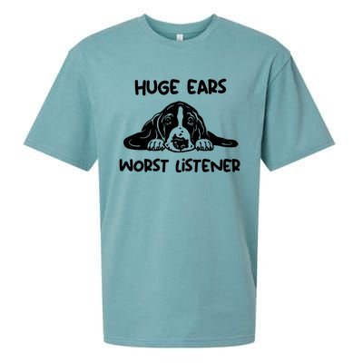 Basset Hound Huge Ears Worst Listener Sueded Cloud Jersey T-Shirt