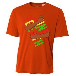 Black Hand Hug Juneteenth Independence Melanin Freedom Day Gift Cooling Performance Crew T-Shirt