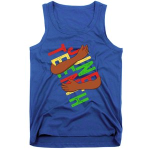 Black Hand Hug Juneteenth Independence Melanin Freedom Day Gift Tank Top