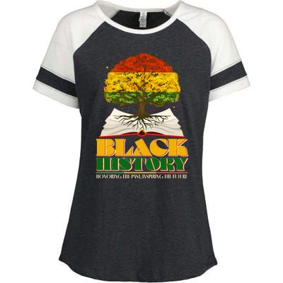 Black History Honoring The Past Inspiring The Future Black History Month Enza Ladies Jersey Colorblock Tee