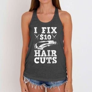 Barber Hairdresser Hairdresser Funny Gift Women's Knotted Racerback Tank