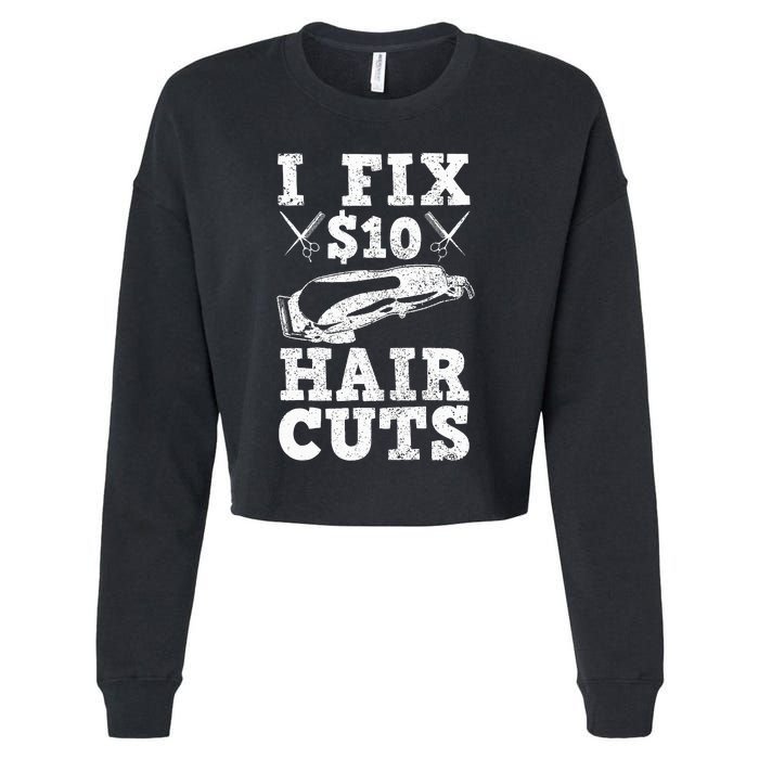 Barber Hairdresser Hairdresser Funny Gift Cropped Pullover Crew