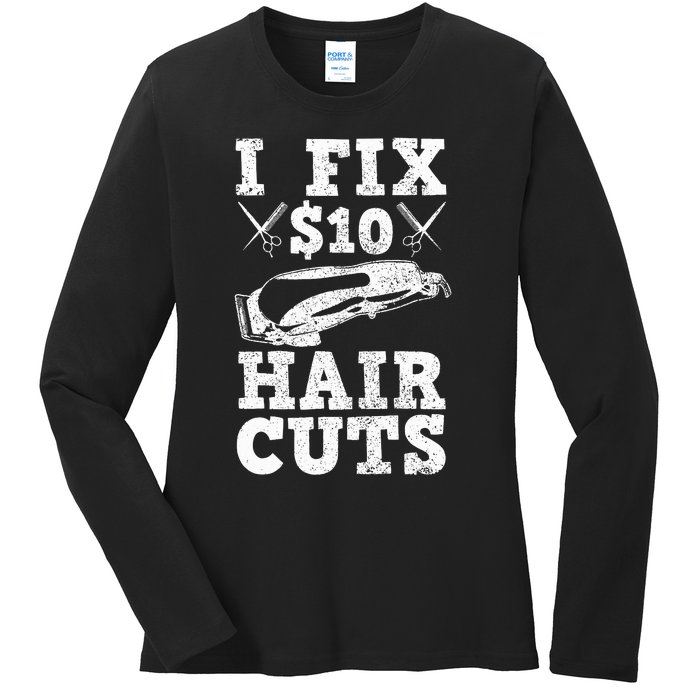 Barber Hairdresser Hairdresser Funny Gift Ladies Long Sleeve Shirt