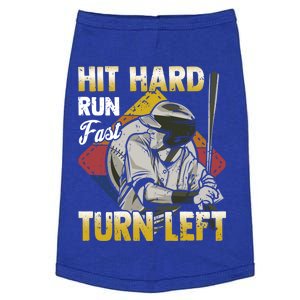 Basebal Hit Hard Run Fast Turn Left Funny Baseball Gift Doggie Tank