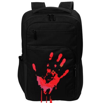 Bloody Hand Horror Blood Creepy Halloween Impact Tech Backpack