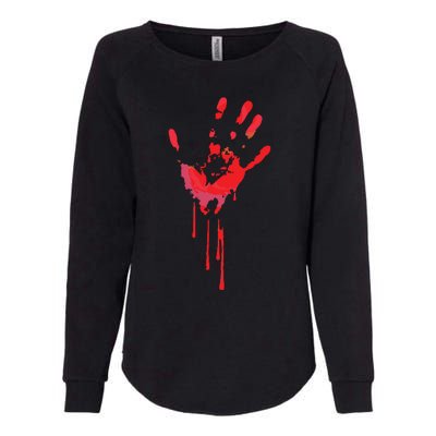 Bloody Hand Horror Blood Creepy Halloween Womens California Wash Sweatshirt