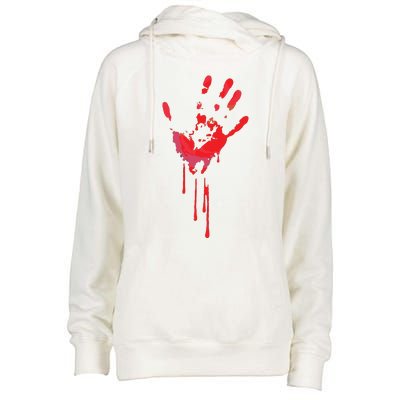 Bloody Hand Horror Blood Creepy Halloween Womens Funnel Neck Pullover Hood