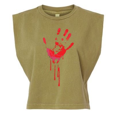 Bloody Hand Horror Blood Creepy Halloween Garment-Dyed Women's Muscle Tee