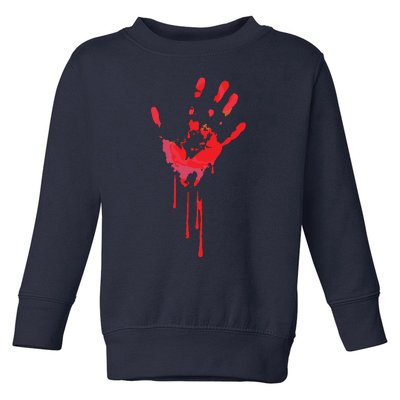 Bloody Hand Horror Blood Creepy Halloween Toddler Sweatshirt