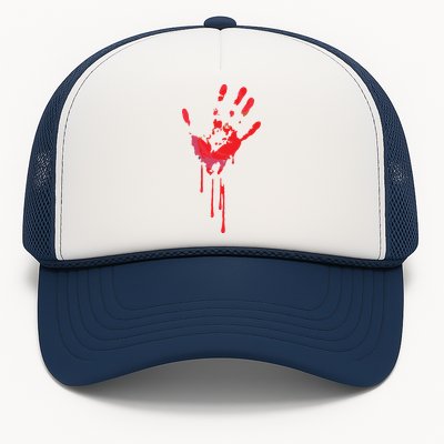 Bloody Hand Horror Blood Creepy Halloween Trucker Hat