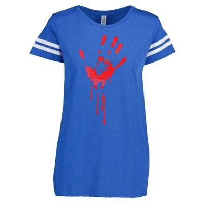 Bloody Hand Horror Blood Creepy Halloween Enza Ladies Jersey Football T-Shirt