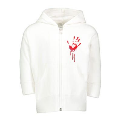 Bloody Hand Horror Blood Creepy Halloween Toddler Zip Fleece Hoodie