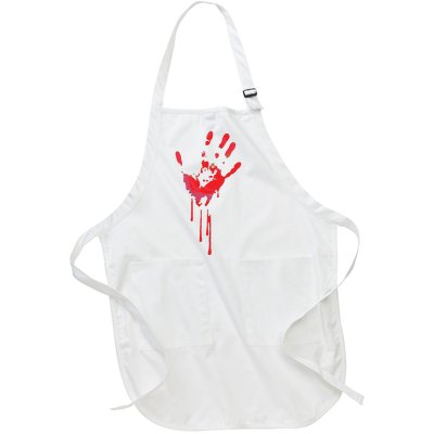 Bloody Hand Horror Blood Creepy Halloween Full-Length Apron With Pockets