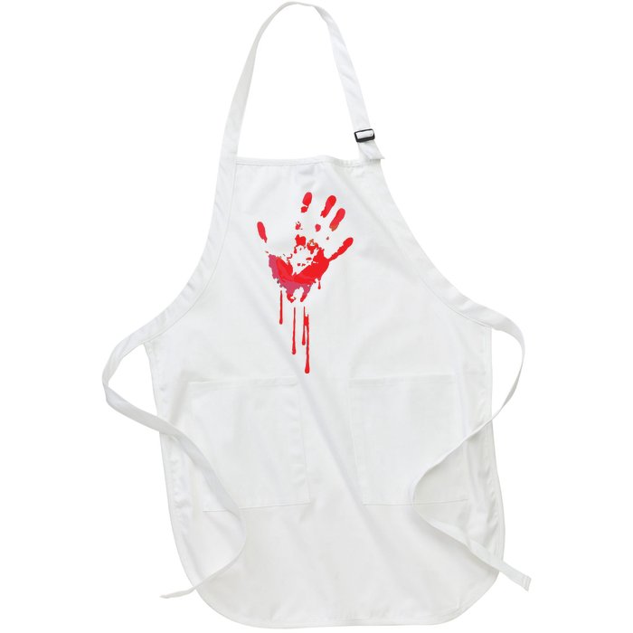 Bloody Hand Horror Blood Creepy Halloween Full-Length Apron With Pockets