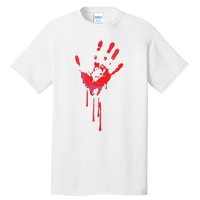 Bloody Hand Horror Blood Creepy Halloween Tall T-Shirt