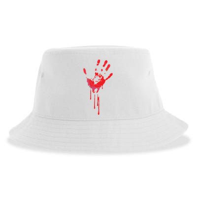 Bloody Hand Horror Blood Creepy Halloween Sustainable Bucket Hat