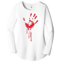 Bloody Hand Horror Blood Creepy Halloween Women's Perfect Tri Tunic Long Sleeve Shirt