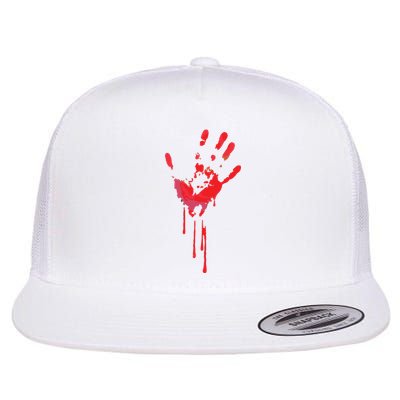 Bloody Hand Horror Blood Creepy Halloween Flat Bill Trucker Hat