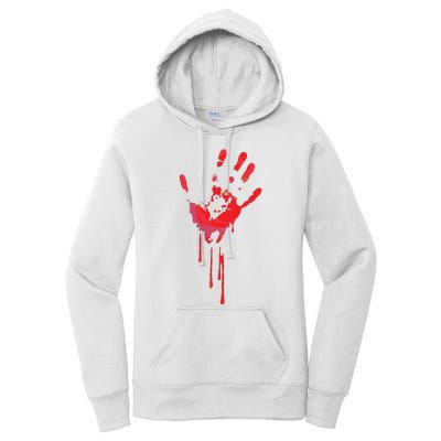 Bloody Hand Horror Blood Creepy Halloween Women's Pullover Hoodie