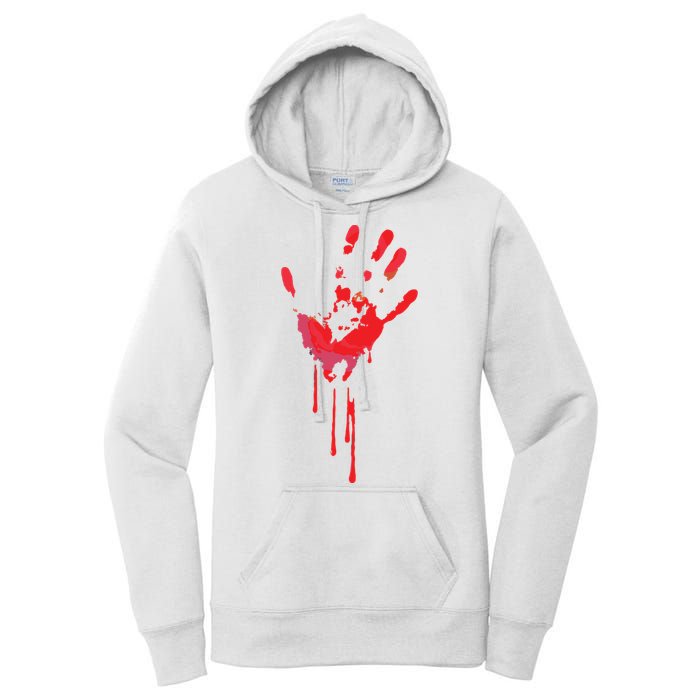 Bloody Hand Horror Blood Creepy Halloween Women's Pullover Hoodie