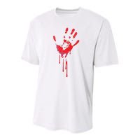 Bloody Hand Horror Blood Creepy Halloween Youth Performance Sprint T-Shirt