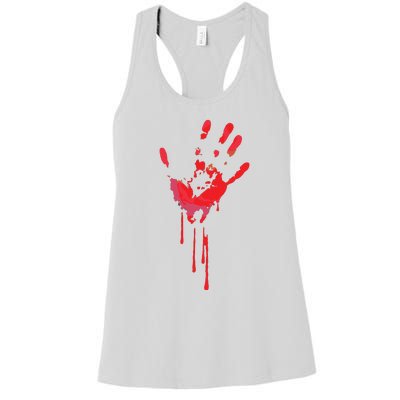 Bloody Hand Horror Blood Creepy Halloween Women's Racerback Tank