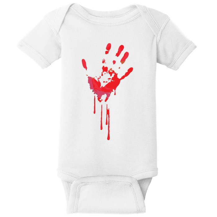 Bloody Hand Horror Blood Creepy Halloween Baby Bodysuit