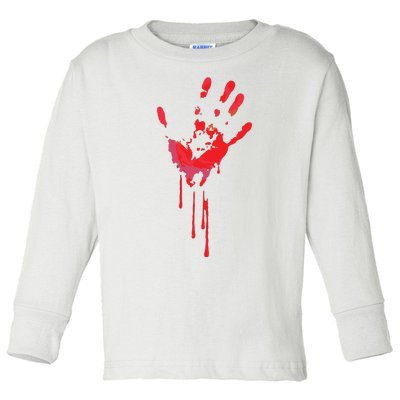 Bloody Hand Horror Blood Creepy Halloween Toddler Long Sleeve Shirt