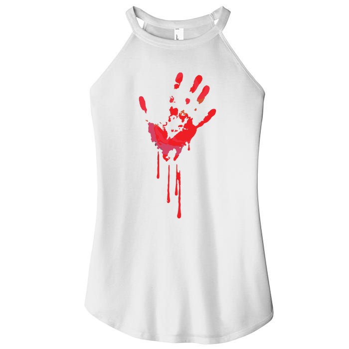 Bloody Hand Horror Blood Creepy Halloween Women's Perfect Tri Rocker Tank