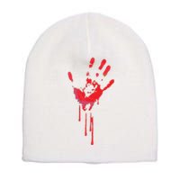 Bloody Hand Horror Blood Creepy Halloween Short Acrylic Beanie