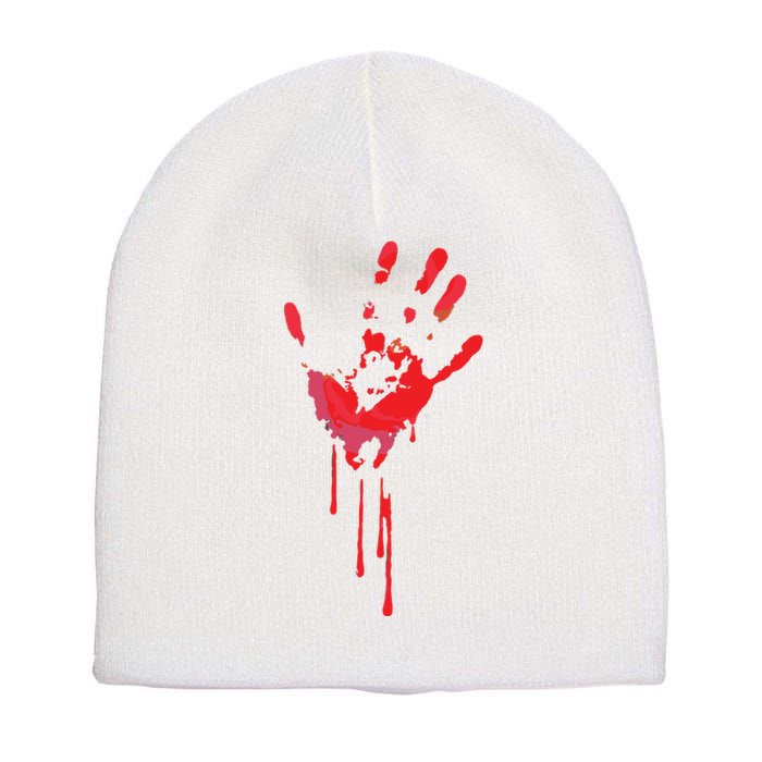 Bloody Hand Horror Blood Creepy Halloween Short Acrylic Beanie