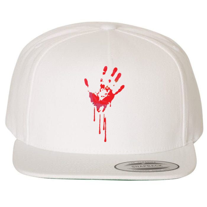 Bloody Hand Horror Blood Creepy Halloween Wool Snapback Cap