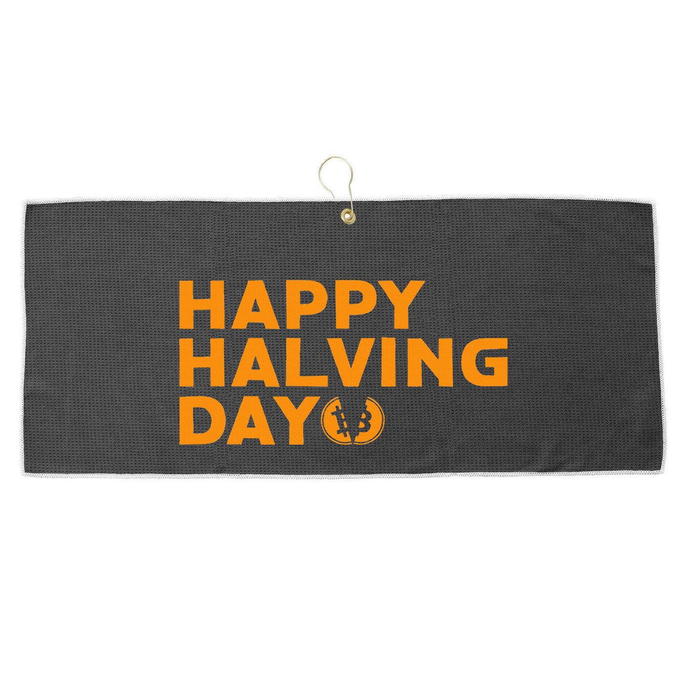 Bitcoin Halving Happy Halving Day Crypto Cryptocurrency Large Microfiber Waffle Golf Towel