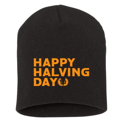 Bitcoin Halving Happy Halving Day Crypto Cryptocurrency Short Acrylic Beanie