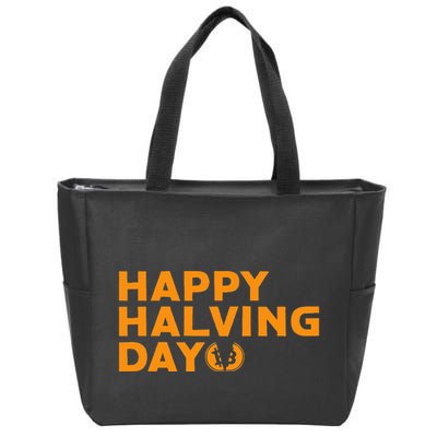Bitcoin Halving Happy Halving Day Crypto Cryptocurrency Zip Tote Bag