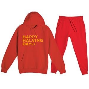 Bitcoin Halving Happy Halving Day Crypto Cryptocurrency Premium Hooded Sweatsuit Set