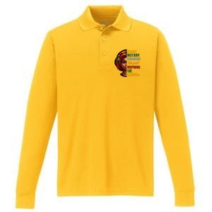 Black History Honoring Past Inspiring Future Women Performance Long Sleeve Polo