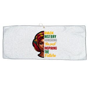 Black History Honoring Past Inspiring Future Women Large Microfiber Waffle Golf Towel