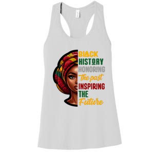 Black History Honoring Past Inspiring Future Women Women's Racerback Tank