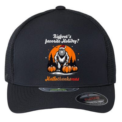 Bigfoots Hallothanksmas Holiday Pumpkin Field Christmas Hat Flexfit Unipanel Trucker Cap