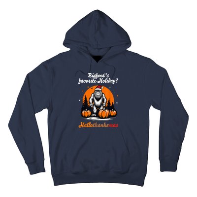 Bigfoots Hallothanksmas Holiday Pumpkin Field Christmas Hat Hoodie