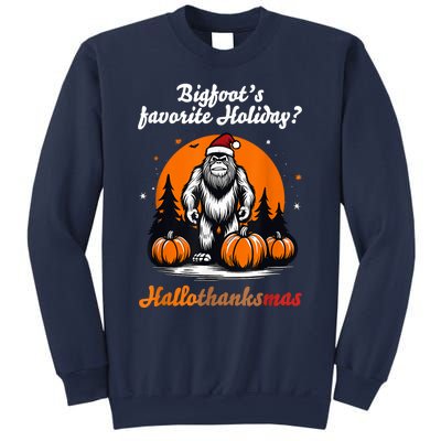 Bigfoots Hallothanksmas Holiday Pumpkin Field Christmas Hat Sweatshirt