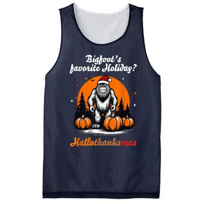 Bigfoots Hallothanksmas Holiday Pumpkin Field Christmas Hat Mesh Reversible Basketball Jersey Tank