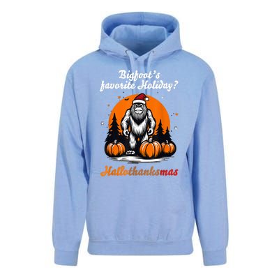 Bigfoots Hallothanksmas Holiday Pumpkin Field Christmas Hat Unisex Surf Hoodie