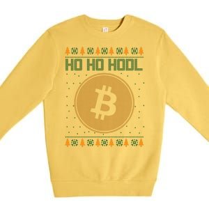 Bitcoin Ho Ho Hodl Crypto Ugly Christmas Premium Crewneck Sweatshirt