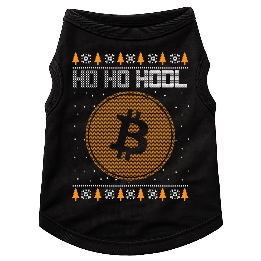 Bitcoin Ho Ho Hodl Crypto Ugly Christmas Doggie Tank