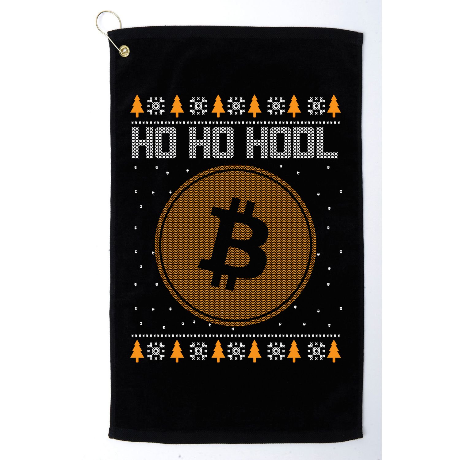 Bitcoin Ho Ho Hodl Crypto Ugly Christmas Golf Towel