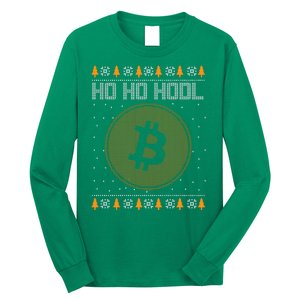 Bitcoin Ho Ho Hodl Crypto Ugly Christmas Long Sleeve Shirt