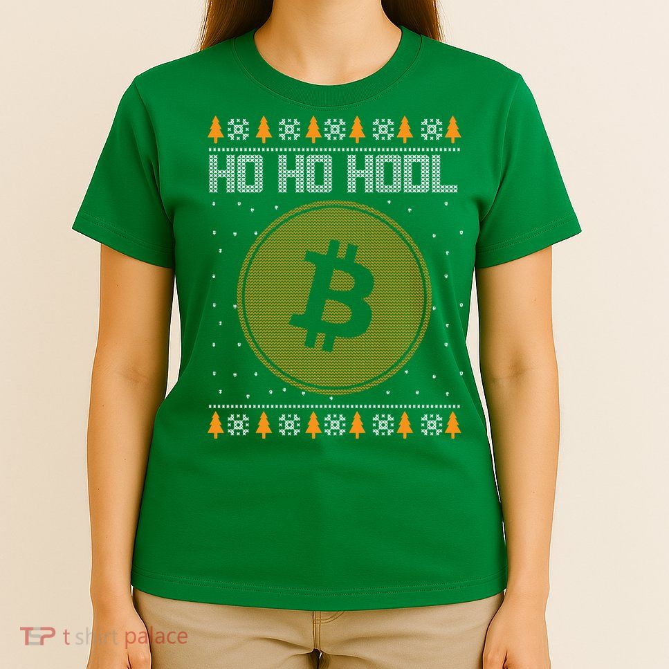 Bitcoin Ho Ho Hodl Crypto Ugly Christmas T-Shirt